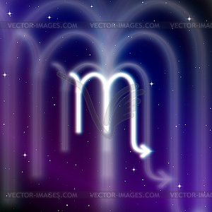 Astrology sign of Scorpio with mystic aura in - vector clip art