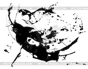 Abstract ink splatter with scattered paint dots - vector clipart