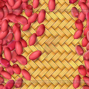 Арахис или арахис фон с красным рассеянным - векторный клипарт