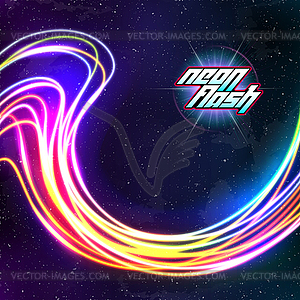 Neon lines New Retro Wave background with 80s vhs - vector image