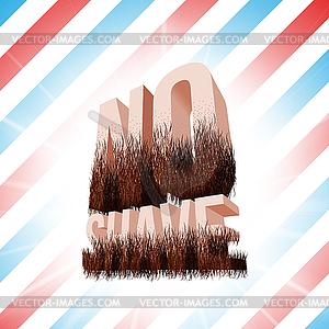 No Shave November lettering with funny hipster bear - stock vector clipart