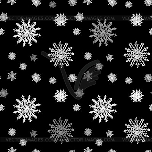 Christmas snowflake seamless pattern with tiled - vector clipart