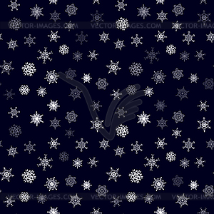 Christmas snowflake seamless pattern with tiled - vector image