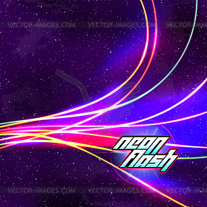 Neon lines New Retro Wave background with 80s vhs - vector clipart
