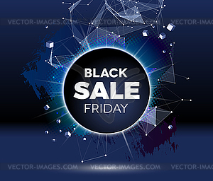 Black friday sale poster or banner with shiny - vector clip art