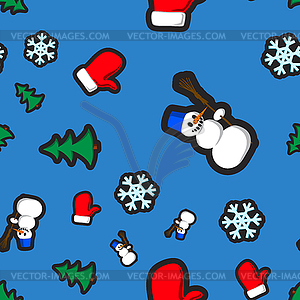 Christmas seamless pattern with holiday toys and - vector clip art