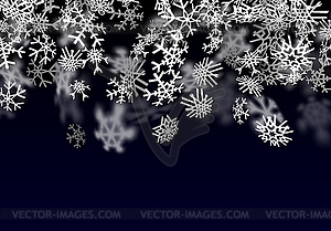 Snowfall background. Falling transparent snow with - vector clipart