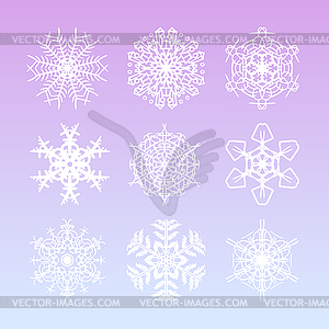 Christmas snowflakes set with complicated - vector image