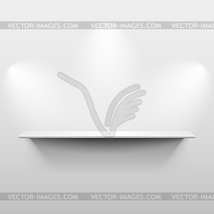 Shelf with shadow in empty white room - vector clipart