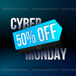 Cyber Monday discount poster with sale price tag fo - royalty-free vector image