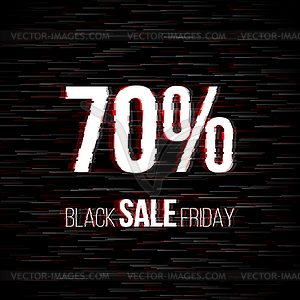 Black friday sale badge with glitch effect - vector image