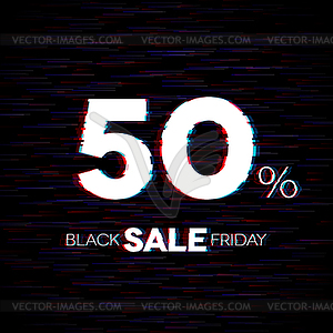 Black friday sale badge with glitch effect - vector EPS clipart