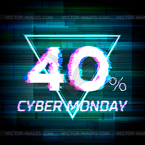 Cyber monday sale discount poster or banner with - vector image