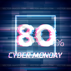 Cyber monday sale discount poster or banner with - vector EPS clipart