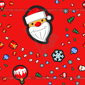 Christmas seamless pattern with holiday toys and - vector clipart