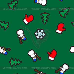 Christmas seamless pattern with holiday toys and - vector image