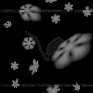 Christmas seamless snowflakes pattern with blurred - vector clip art