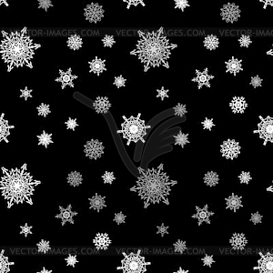 Christmas snowflake seamless pattern with tiled - vector clipart