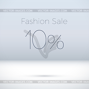 Fashion Sale sign in empty white room - vector image