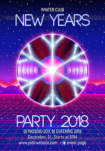 New years party invitation poster or flyer with - vector image