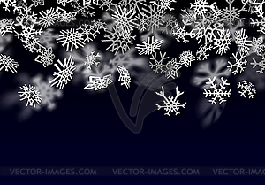 Snowfall background. Falling transparent snow with - vector clip art