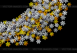 Christmas snowflakes scattered card for winter - vector clipart