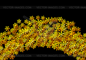 Christmas snowflakes scattered card for winter - color vector clipart