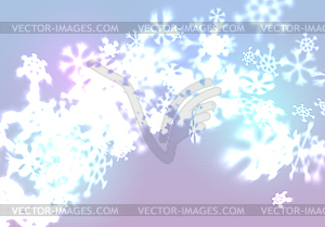 Christmas snowflakes background with falling and - vector clip art