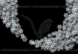 Christmas snowflakes scattered card for winter - vector clipart