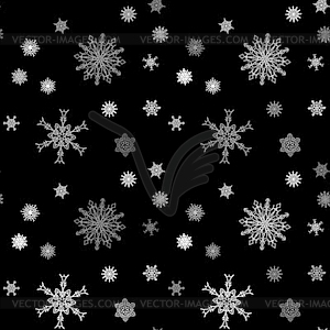 Christmas snowflake seamless pattern with tiled - vector image