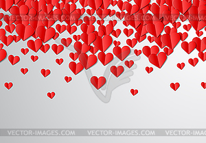 День Святого Валентина карты с вырезать бумажные сердца - векторный клипарт / векторное изображение