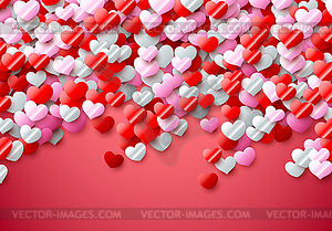 Valentines Day card with scattered colorful foil - vector clip art