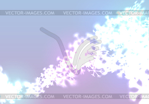 Christmas snowflakes background with falling and - vector clipart