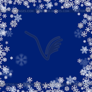 Christmas snow background with scattered - vector clipart