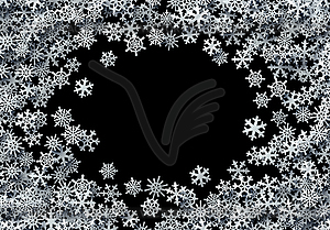 Рождественские снежинки разбросаны карты на зиму - векторное изображение клипарта