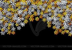 Christmas snowflakes scattered card for winter - vector clipart