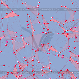 Сердца связаны фоном для социальной сети - векторный графический клипарт