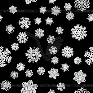 Christmas snow seamless pattern with beautiful - vector clipart