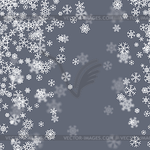 Christmas snow background with scattered - vector clipart