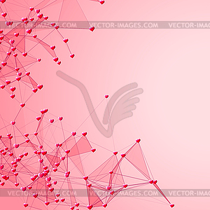 Hearts connected background for social network - vector clipart