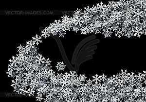 Christmas snowflakes scattered card for winter - vector image