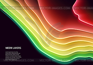 Neon glass layers stacked with reflections for 80s - vector EPS clipart