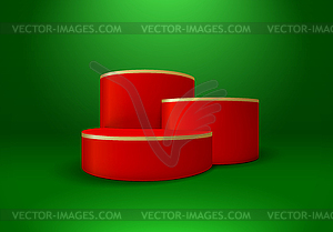 3D постамент для спортивных наград с золотым краем - векторный клипарт EPS