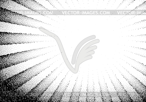 Abstract sun rays with dotwork retro or tattoo style - vector image