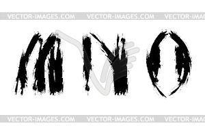 Abstract letters set painted with brush. - vector clip art