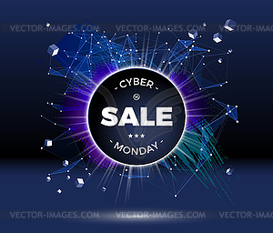 Cyber monday sale discount poster or banner with - royalty-free vector clipart