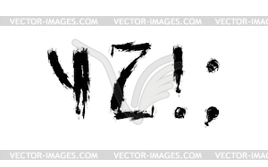 Abstract letters set painted with brush. - vector clipart