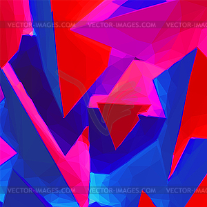 Абстрактный фон с синим и красным треугольным - изображение в векторном формате