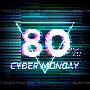 Cyber monday sale discount poster or banner with - vector image