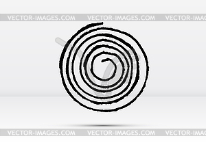 Абстрактная матовая черная спираль с черными краями - стоковый клипарт